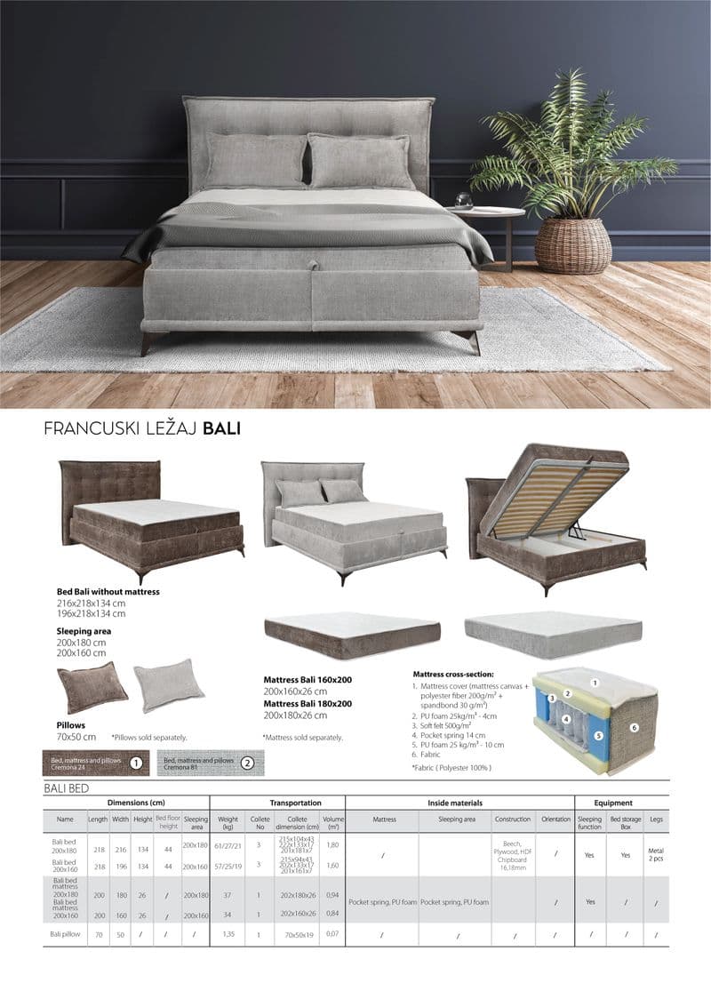 Krevet sa podiznom Podnicom Bali - slika 1