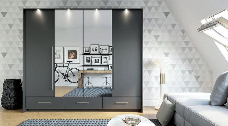 Ormar klizni sa ladicama_LED Toledo 250cm - slika 1