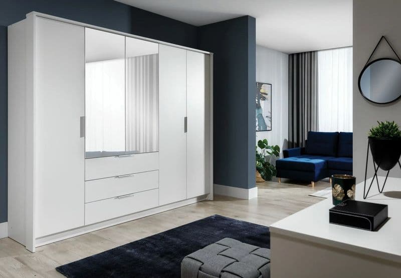 Ormar Togo 255 SIVI / BIJELI ogledalo - slika 1