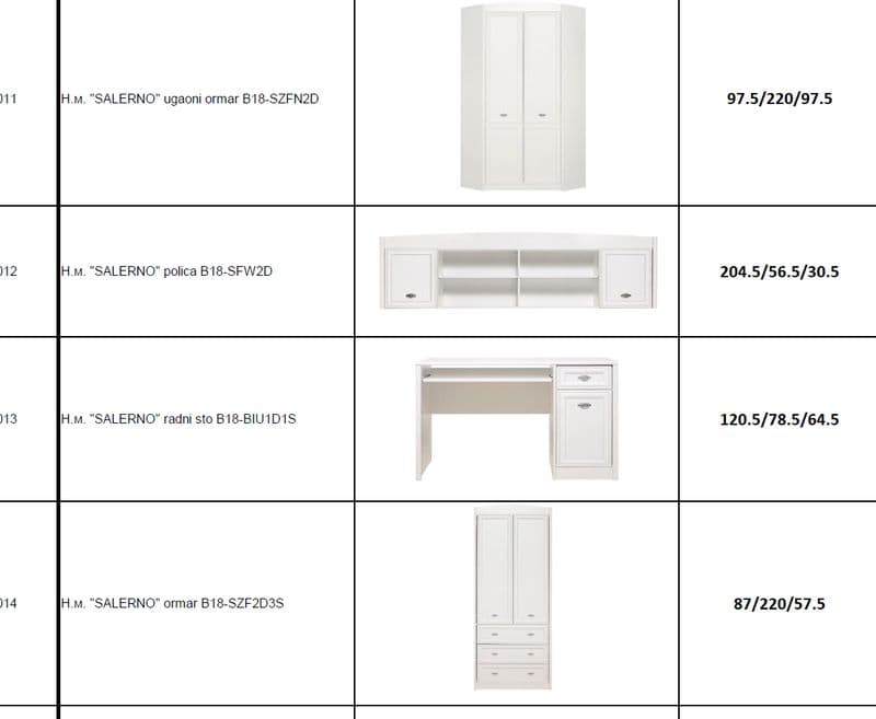 Spavaća soba Salerno