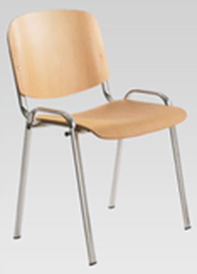 Stolica uredska iso crom drvo I 3002 - slika 1