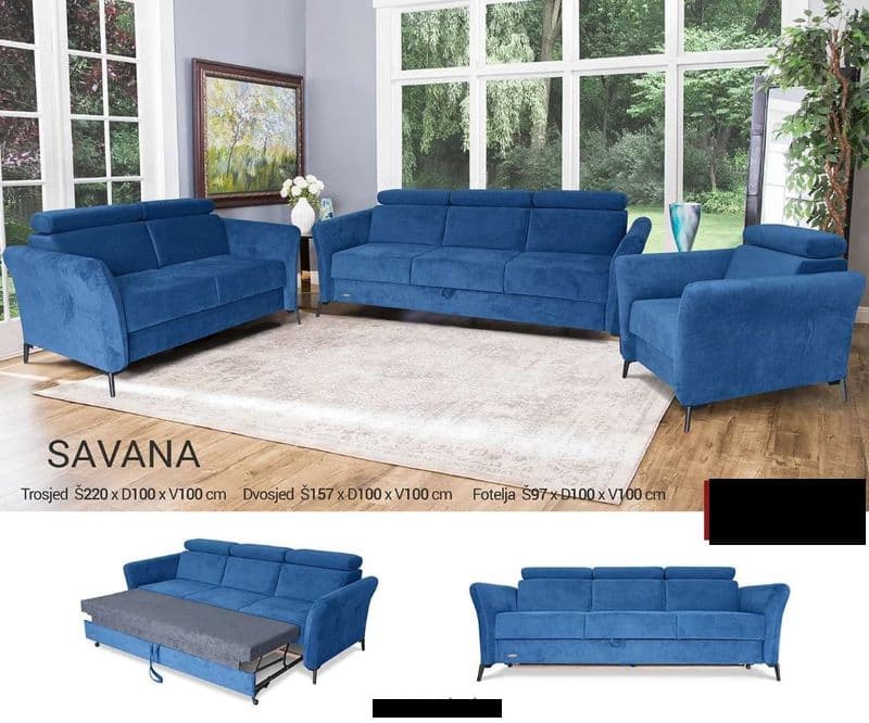 Trosjed dvosjed fotelja Savana - slika 1
